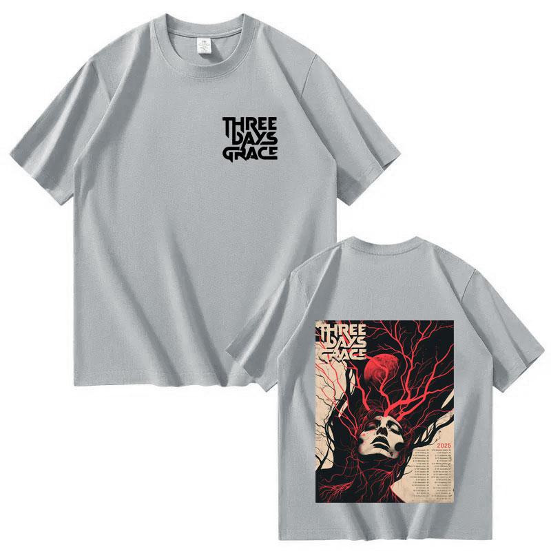 

Singers Three Days of Grace Harajuku Unisexs and Womens Fashion Roundneck 2026 Summer Printed Tshirt 4XL