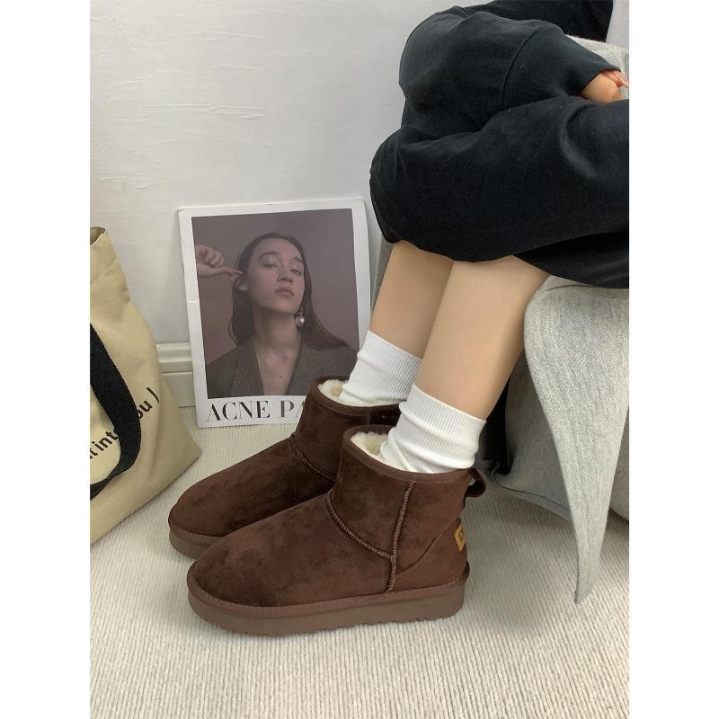 New Hot Winter New Snow Boots Women's Medium Boots Short Boots Versatile Velvet Cotton Boots 3701