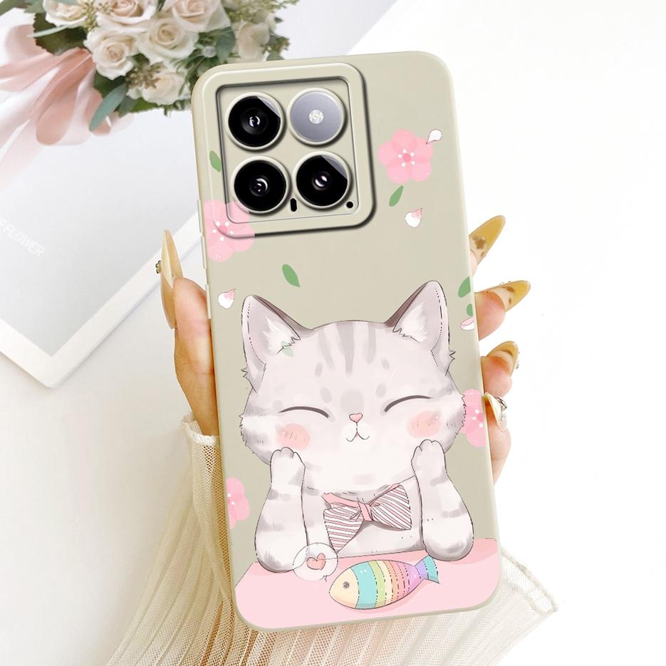For Xiaomi Mi 14 Pro Case Cute Rabbit Cartoon Cover Shockproof Soft TPU Phone Case For Xiaomi 14 Pro Mi14 Pro 5G Back Cover Bags