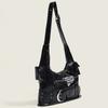 Neue High-End Y2K Schwarze Texturierte Achseltasche Retro Funktionale Umhängetasche Nische Trendy Pendler Große Tasche