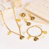OAHLAN Ocean Series Colorful Scallop Starfish Pearl Sweater Chain 18k Gold Plated Stainless Steel Earrings Bracelet Necklace Set
