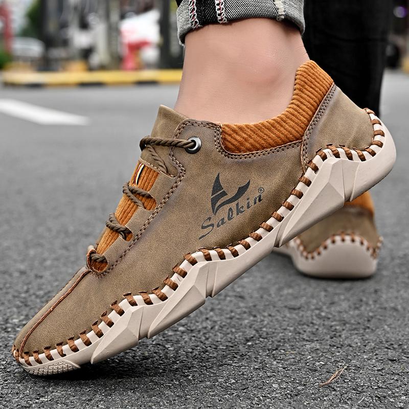 Plus Size 48 Man's Casual Shoes Microfiber Leather Mens Driving Wallking Shoes Loafers Outdoor Sports Sneakers