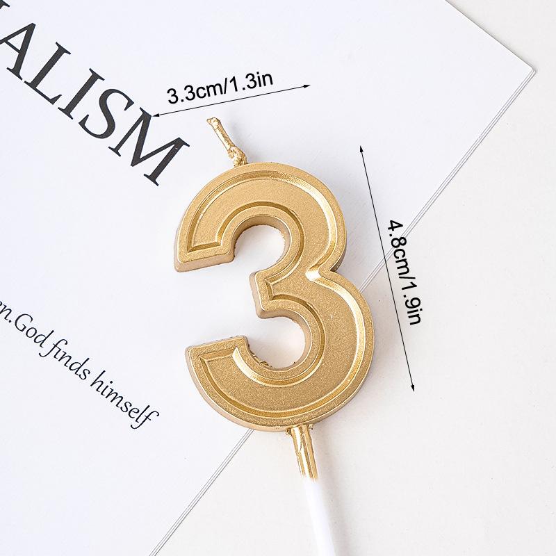 Golden Birthday Candles 0-9 Digital Cake Topper Number Wedding Cakes Dessert Decor Party Supplies Accessories