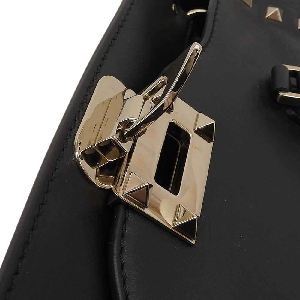 VALENTINO Excellent condition RockStuds leather 2-way handbag for women, black Handbag blackUsed