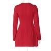 LYRIA Langermet Glidelås Bodycon Mini Kjole Med Lomme Ensfarget Elegant Antrekk Kontor Streetwear Dame Høst Vinter Klær