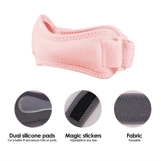 Patellar Tendon Support Strap with Silicone Pad, Cycling Running Fitness Sports Knee Brace, Adjustable Pain Relief Knee Stabilizer Strap for Men