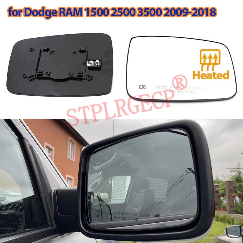 Verre chauffant de rétroviseur latéral de remplacement pour voiture avec plaque pour Dodge RAM 1500 2500 3500 2009-2018