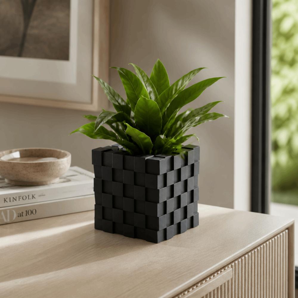 Building Block Style Modern Geometric Planter 3D Printed Succulent Plant Pot  Bookshelf