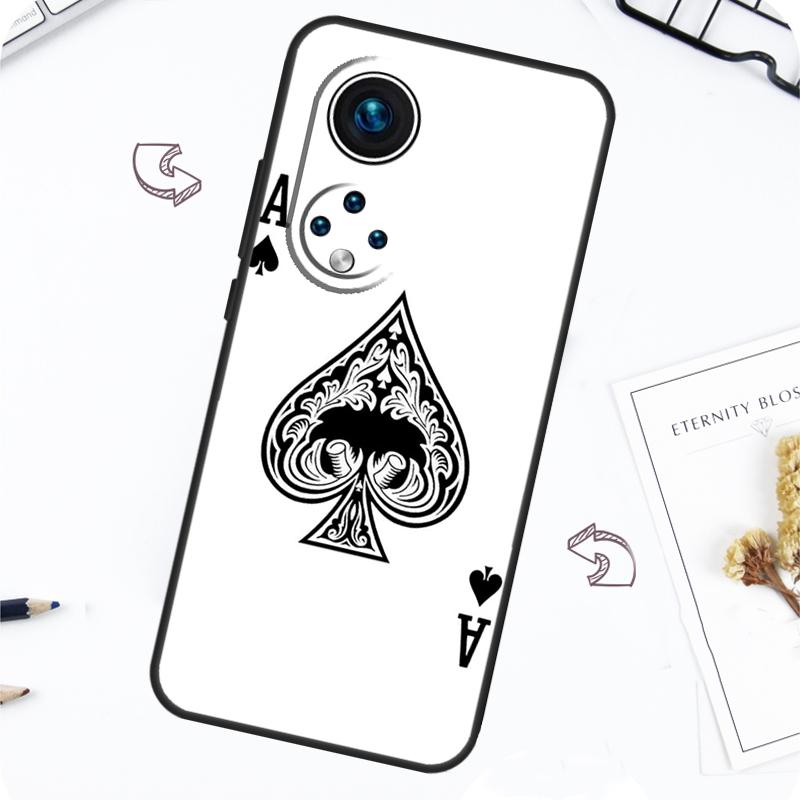 Ace of spades Poker Card Case For Honor Magic 7 Pro 5 6 Lite Honor 200 Pro 50 70 90 X8b X9a X8a X8 X9 X9c X9b Cover