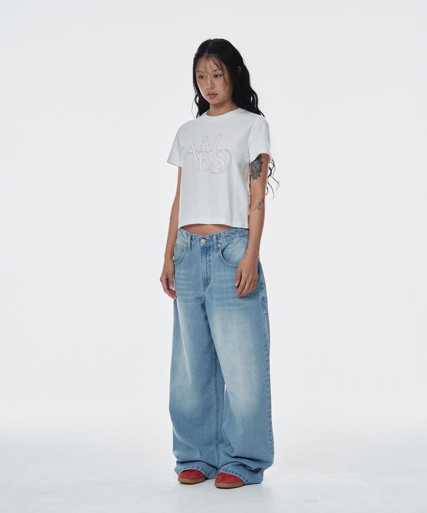 AMES-WORLDWIDE Ames Applique Tee White
