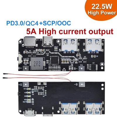 PowerBank-Platine mit 5 USB-Anschlüssen, 22,5 W, Dual-Schnelllade-PowerBank-Modul, DIY-PowerBank