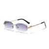 Glasses Borderless Polygonal Metal Sunglasses Men'S Delicate Sunglasses Women'S Ins Glasses