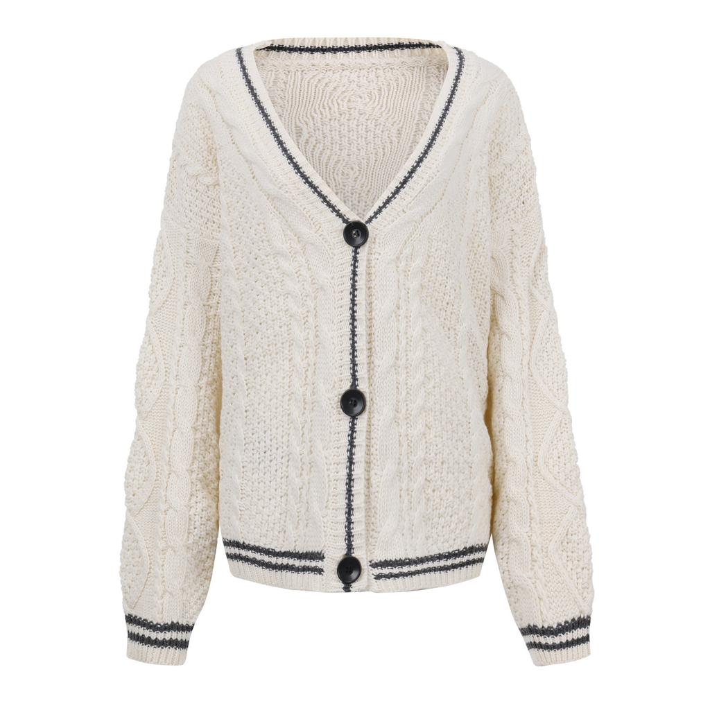 Women's Long Sleeves Cardigan Open Front Casual Lightweight Knit  Sweater Coat Beige