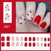 24pcs Short Square Press On Nail Strawberry Floral Acrylic Nail Stick on Nail Full Cover False Nail Manicure Nail Decors