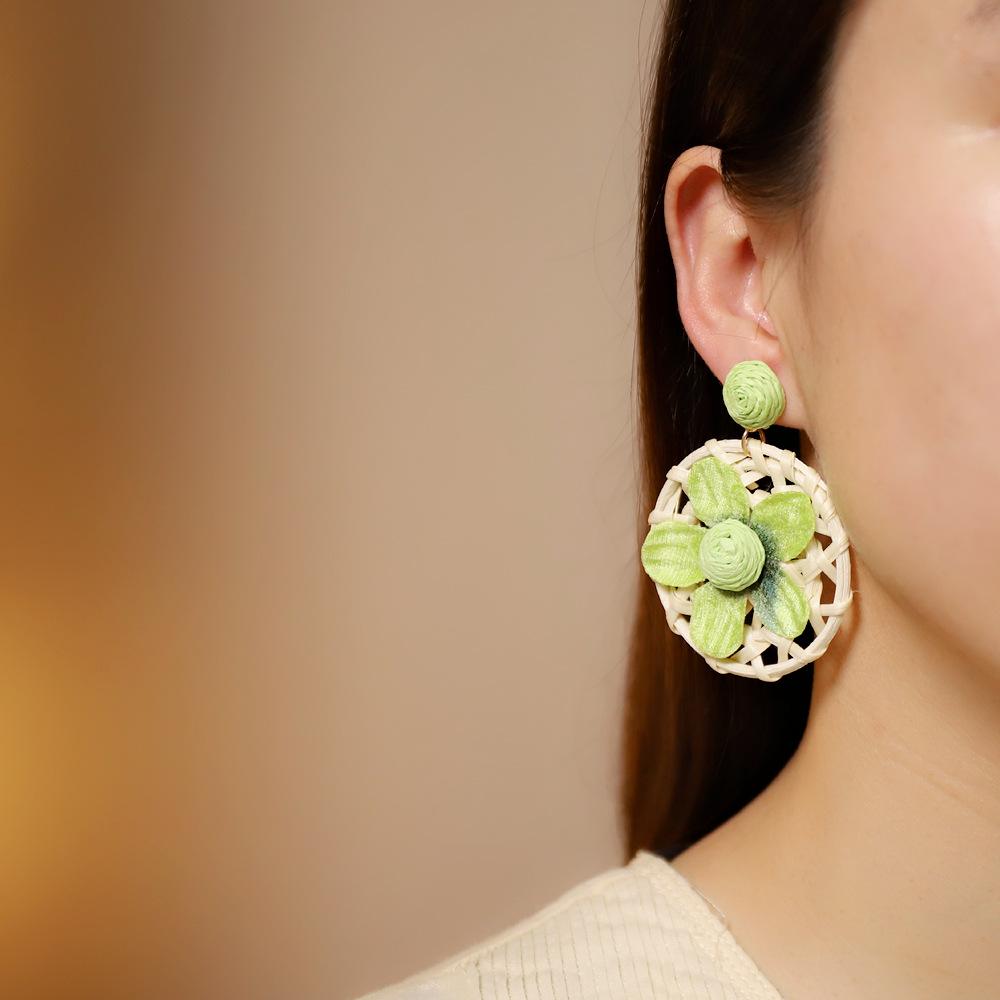 Handmade flower stud earrings - Bohemian style ear rings accessory