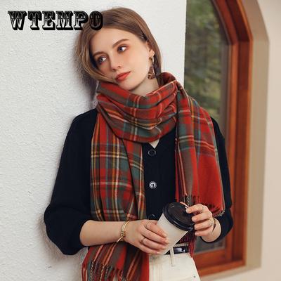 Schal Neuer Winterschal Temperament Plaid Warmer Fransenschal Damen Mittellang
