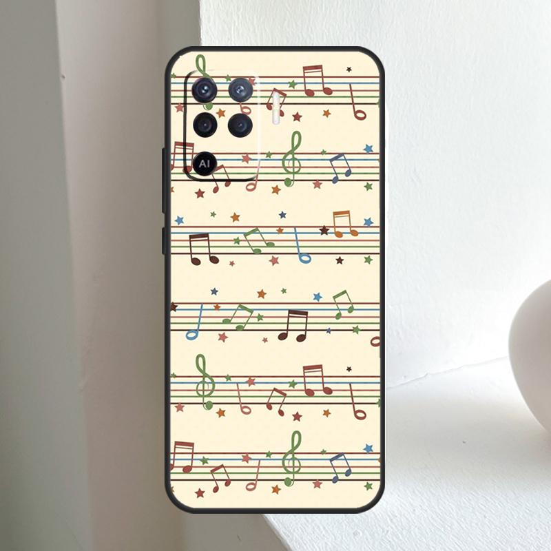Music Score Musical Notes For OPPO A6 A5 Pro A15 A17 A77 A16 A76 A96 A18 A38 A58 A78 A98 A54 A74 A94 A40 A60 A80 Case