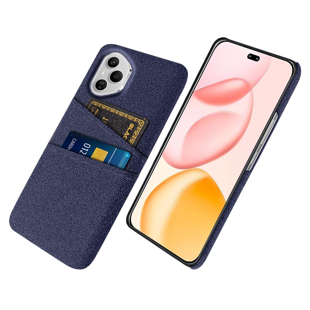 Für Honor 400 Pro 5G (Global) Hülle Stoff+Hartes PC Handyhülle mit Dualen Kartenfächern
