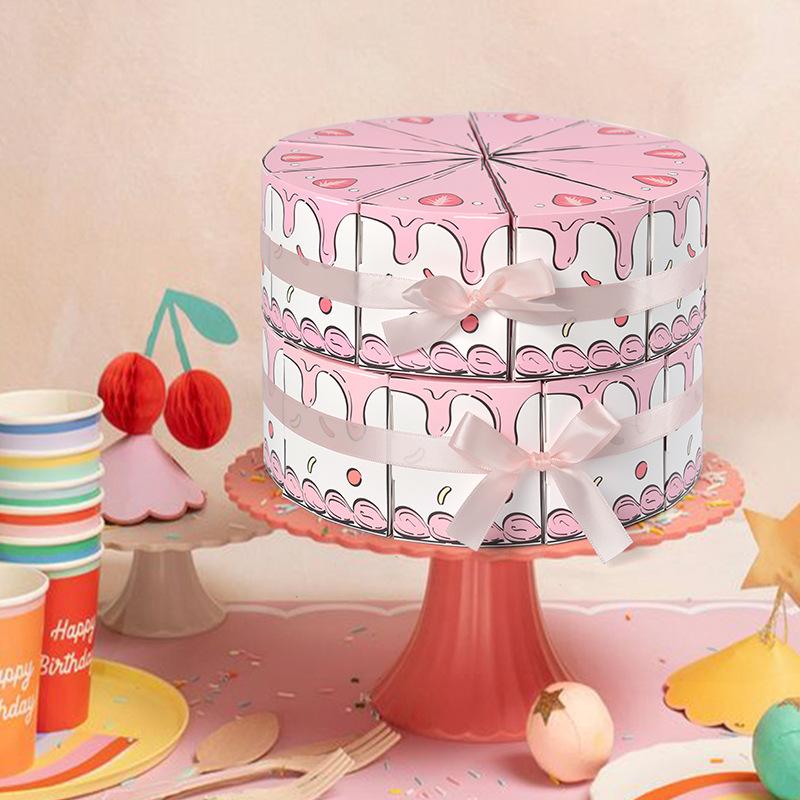 8/10 Bucăți Cutie Cadou din Hârtie în Formă de Tort Triunghiular Cutii Ambalaj Deserturi Bomboane Fursecuri Cadouri pentru Petrecere de Ziua Copiilor Baby Shower