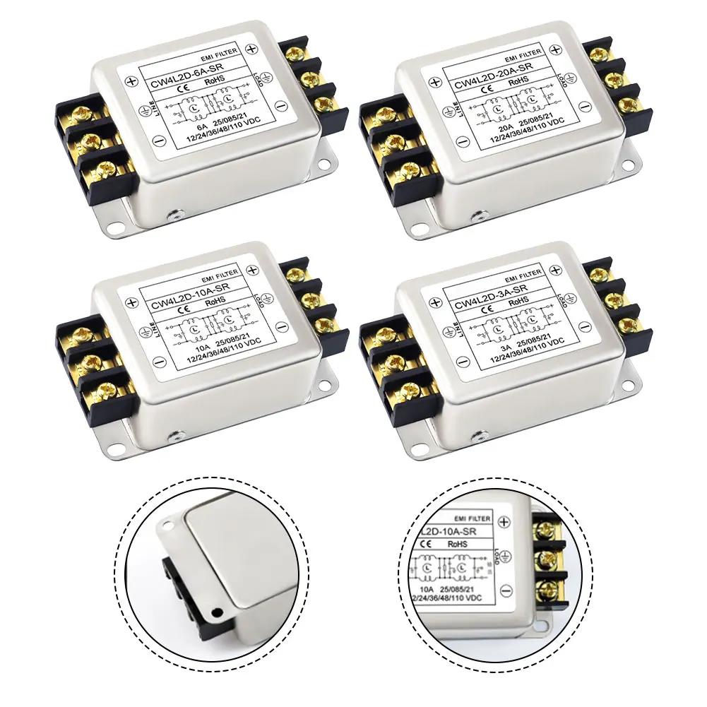 For EMI Power Filter Terminal Type DC Two-Stage CW4L2D-3A-SR, CW4L2D-6A-SR, CW4L2D-10A-SR, CW4L2D-20A-SR Power Filter DC 110V