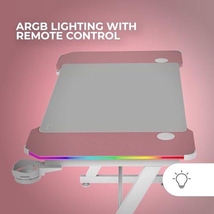 Bureau gaming - mars gaming - mgd-x120rgb - éclairage argb - surface en fibre de carbone - tapis xxl