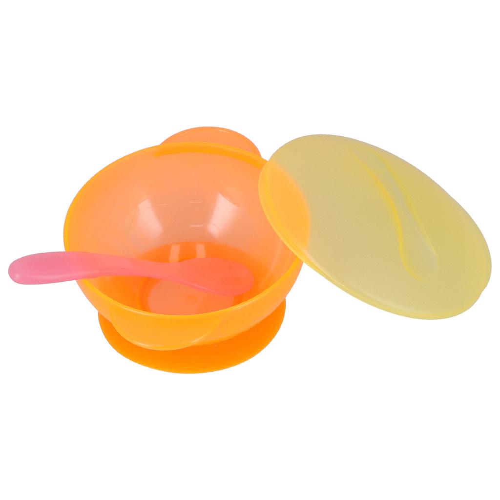 Baby Suction Bowl with Lid and Spoon Set Food Grade PP Machine Washable Baby Feeding Bowls