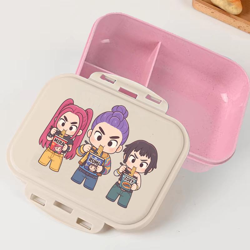 Portable Office Pink kpop Lunch Box Anime Food Storage Containers for k Pop School Picnic Lunchbox Office Dinner Case Gift