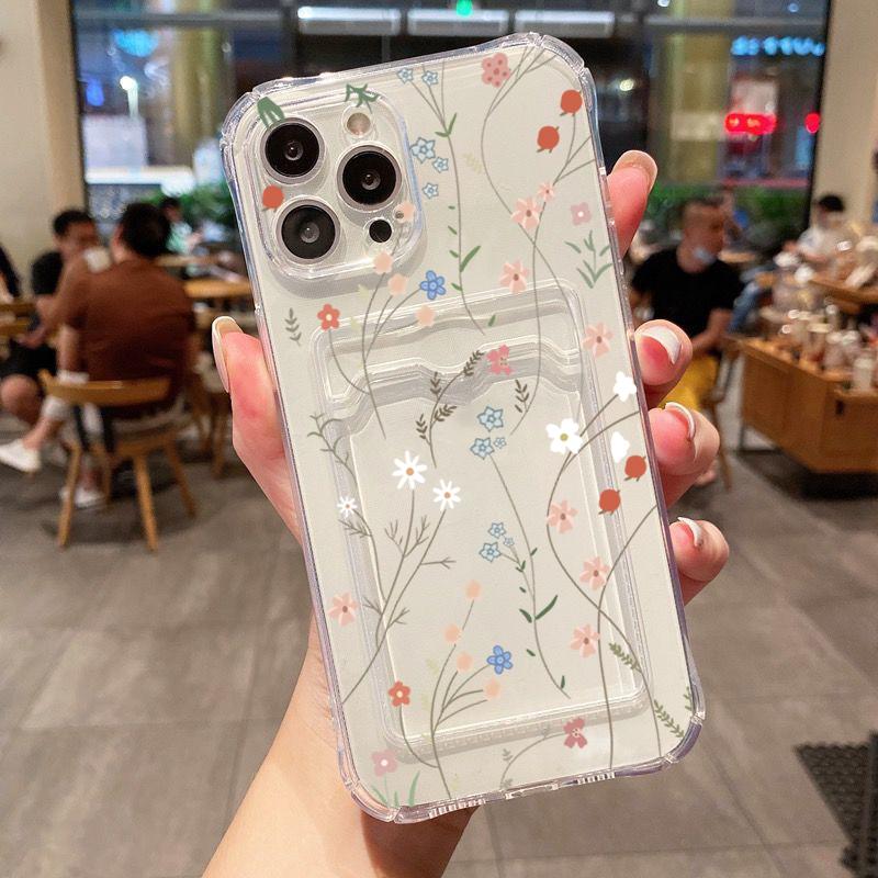 For iPhone 14 Pro Max Case Daisy Flower Clear Phone Case For iPhone 11 12 13 15 16 XS XR X 7 8 Plus Wallet Card Bag Holder Cover
