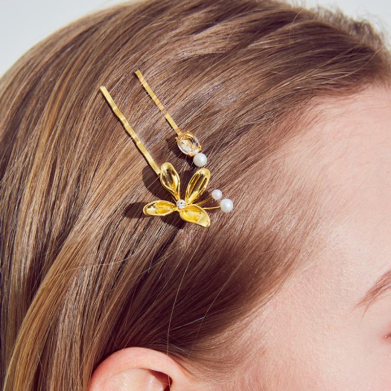 

Dana Burton Rose Geranium Hairpin Silver Plating