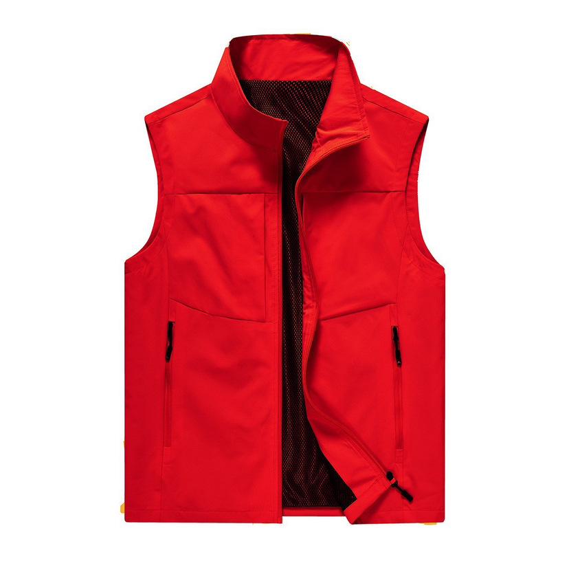 Men's Spring Breathable Outdoor Fishing Vest with Stand Collar and Logo