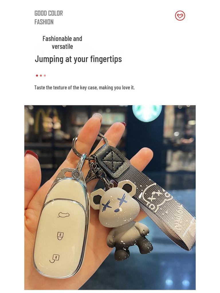 Ideale Autoschlüsselhülle für Frauen - Modell 2021: Niedliche Hülle mit Schnalle