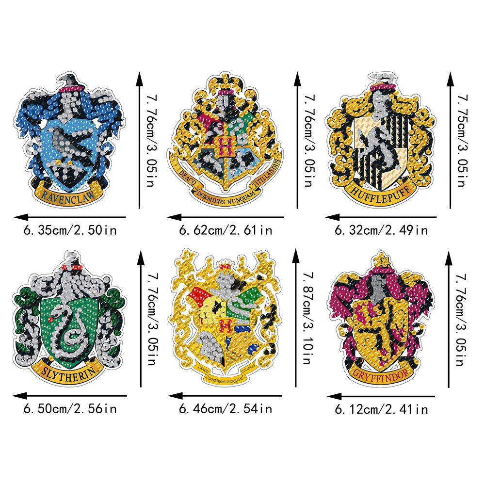 6Pcs Badge Series Diamond Art Fridge Magnet Diamond Painting Refrigerator Magnet DIY Fridge Stickers for Fridge Whiteboards