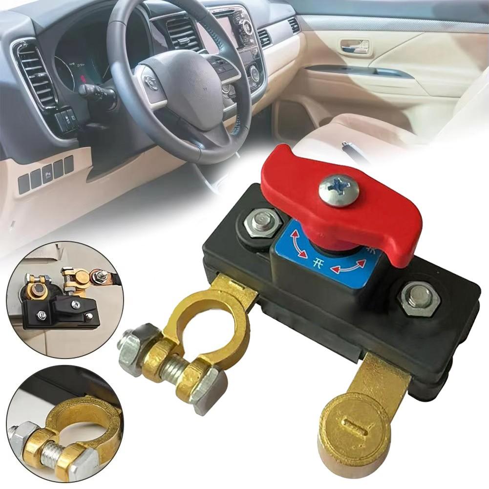 Compact Manual Battery Disconnect Switch with Red Lever for Easy Installation and Safety
