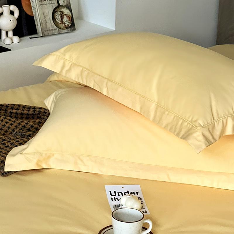Five-Star Hotel Quality 100% Xinjiang Long-Staple Cotton Solid Color Pillowcase Set (Pair)