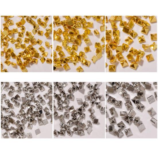 200Pcs/Set Nail Rivet Glitter 3D Effect Non-Fading Metal Rivet Art Decoration Street Punk Charm for Manicure