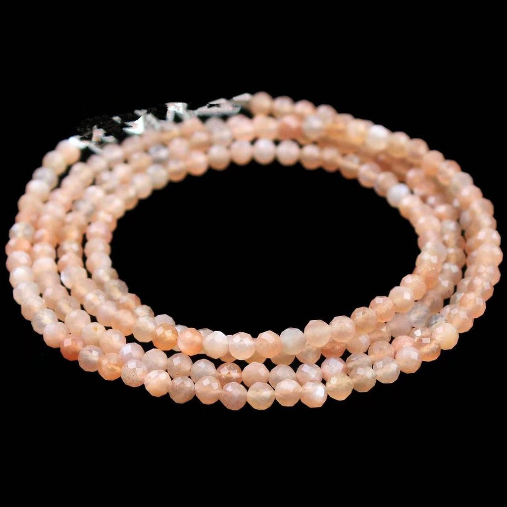 Natural Powder Tourmaline Garnet Cut Multi-Circle Bracelet Olivine Gray-Blue Moonlight Necklace Multi-Purpose Long Chain