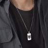 German Eagle Square Neckalces for Men, Stainless Steel Big/Small Dog Tag Pendant Necklace,Trendy Germany Jewelry Gift