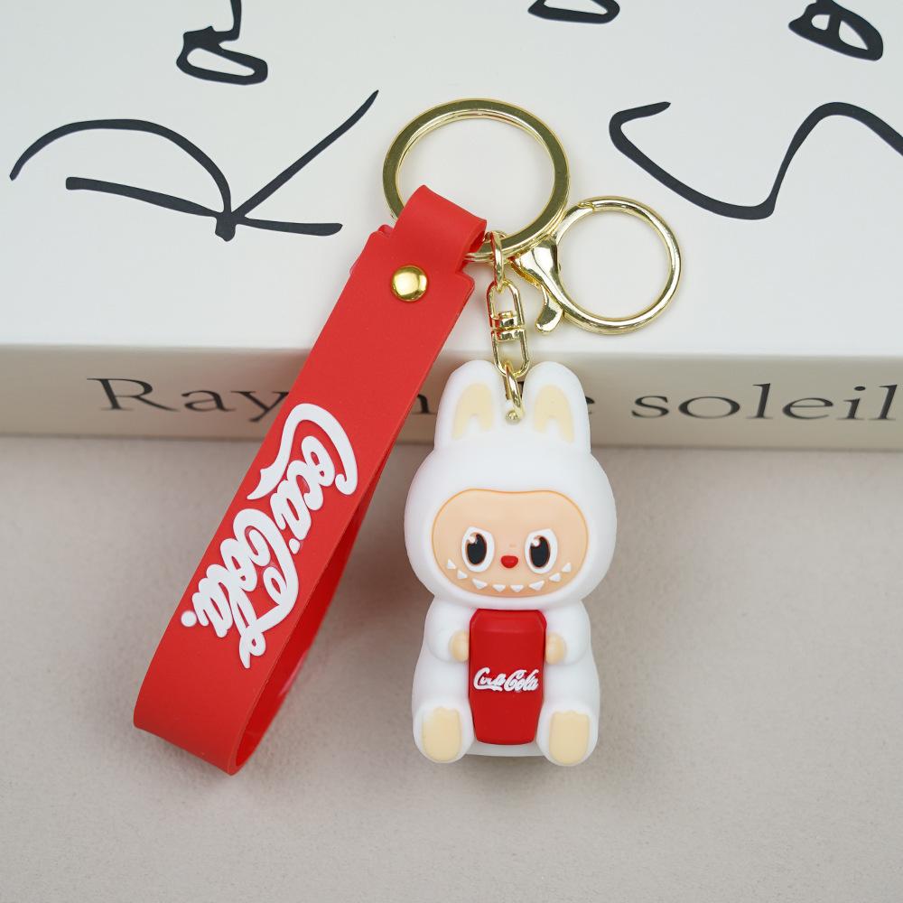 Creative And Personalized Coca Cola Rabbu Little Sheep Keychain Car Bag Pendant 3D Doll Small Gift