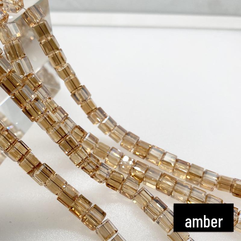 Multi-Faceted Crystal Glass Square Beads: 4/6/8mm Sugar Cubes for DIY Jewelry, Loose Beading with Holes