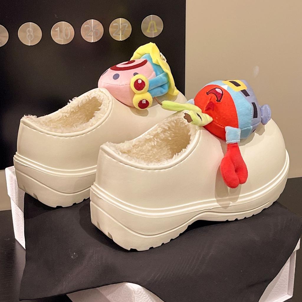Cute Cartoon Comfortable Cotton Shoes Women's Small Height Increase Muffin Platform Cotton Shoes New In Autumn and Winter