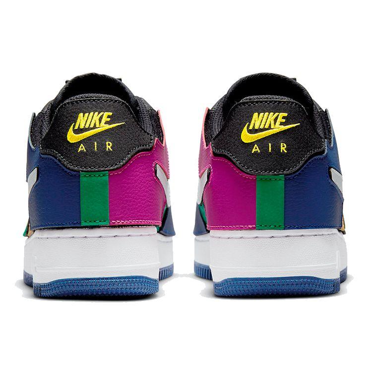 Nike Air Force 1/1 Black Multi-Color Unisex Sneakers Lethal-Fuchsia Orange-Chalk Barely-Grey DB2576-001