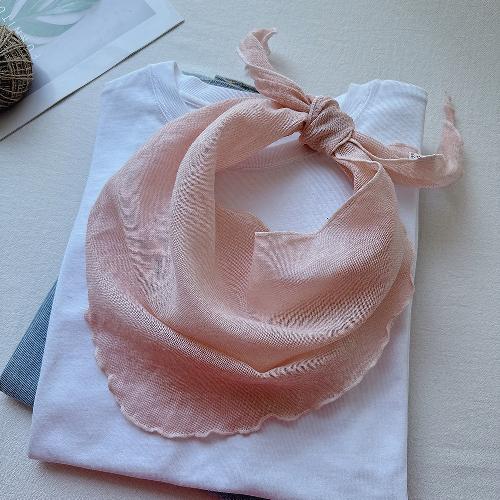 Aesthetic Thin Headscarf Neckerchief Versatile High-End Triangle Scarf for Women Artistic Fashion Outwear Bandana for Girls