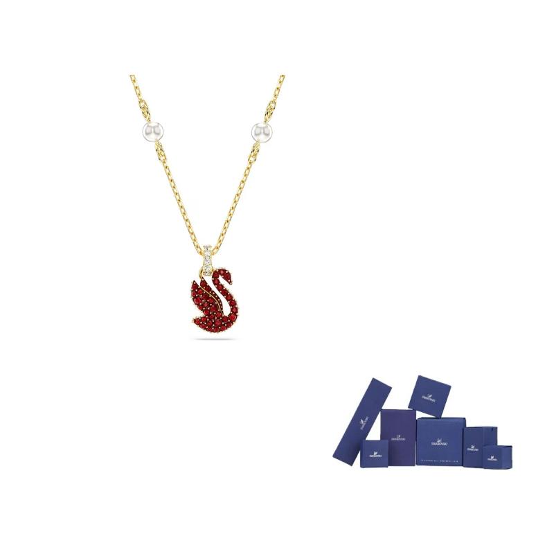 Swarovski Swan Necklaces Womens Gold/Red F-Original brand box