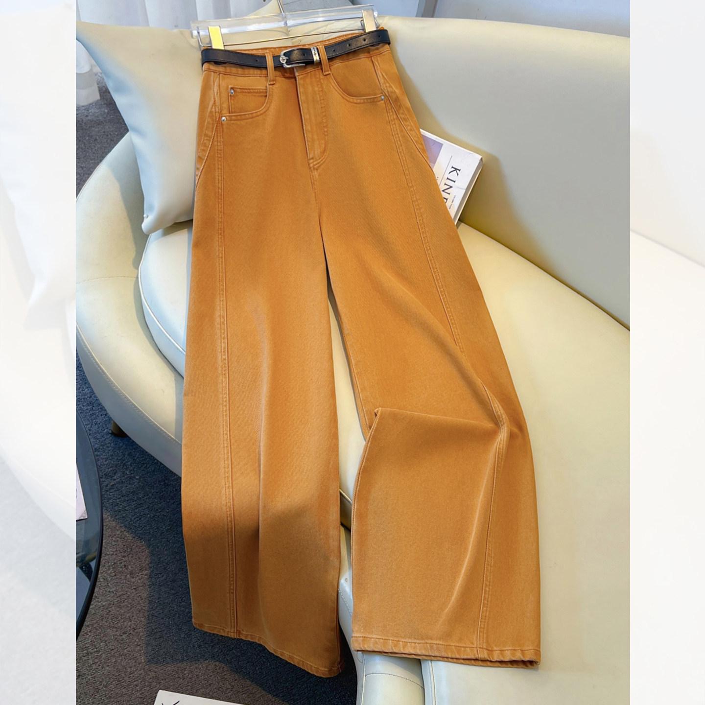 

Spring 2026 Women s Grey Straight Leg Jeans: High-End, Loose-Fitting Banana Wide Leg Pants 26/S for 85-95 jin