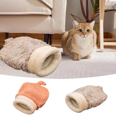 Katzenbett Höhle Winter Gemütliches Katzenbett Höhle Bequemer Haustier Kuschelsack Katzenbett Höhle Schlafsack Selbsterwärmendes Versteck Katzenbett