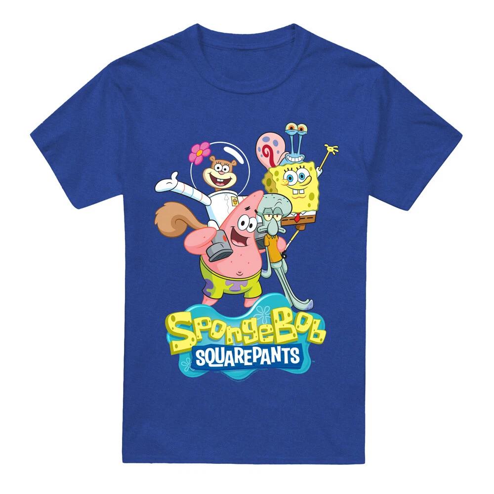 Spongebob Spongebob Group Shot 100% Cotton T-shirt Mens Tees Top S-2XL-Royal Blue M