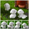 Realistic Cute White Dog Statue Cartoon Cartoon Dog Ornaments Resin Dog Statue  Home Decoration