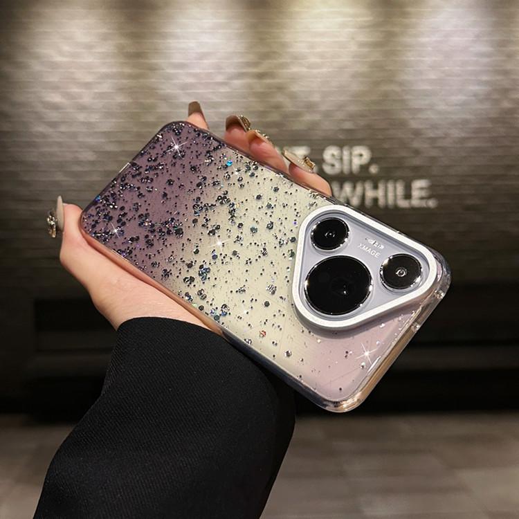 Starry Sky Glitter Is Suitable for Huawei Pura70ultra Bright Mobile Phone Case Gradual Change Mate60pro Anti-drop Protective Case