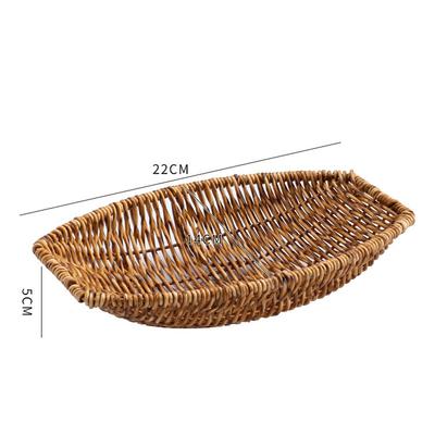 Handgeflochtener Imitationsrattan-Korb Große Kapazität Mehrzweck-Brot-Obstkörbe Handgefertigt Retro Weidenkorb