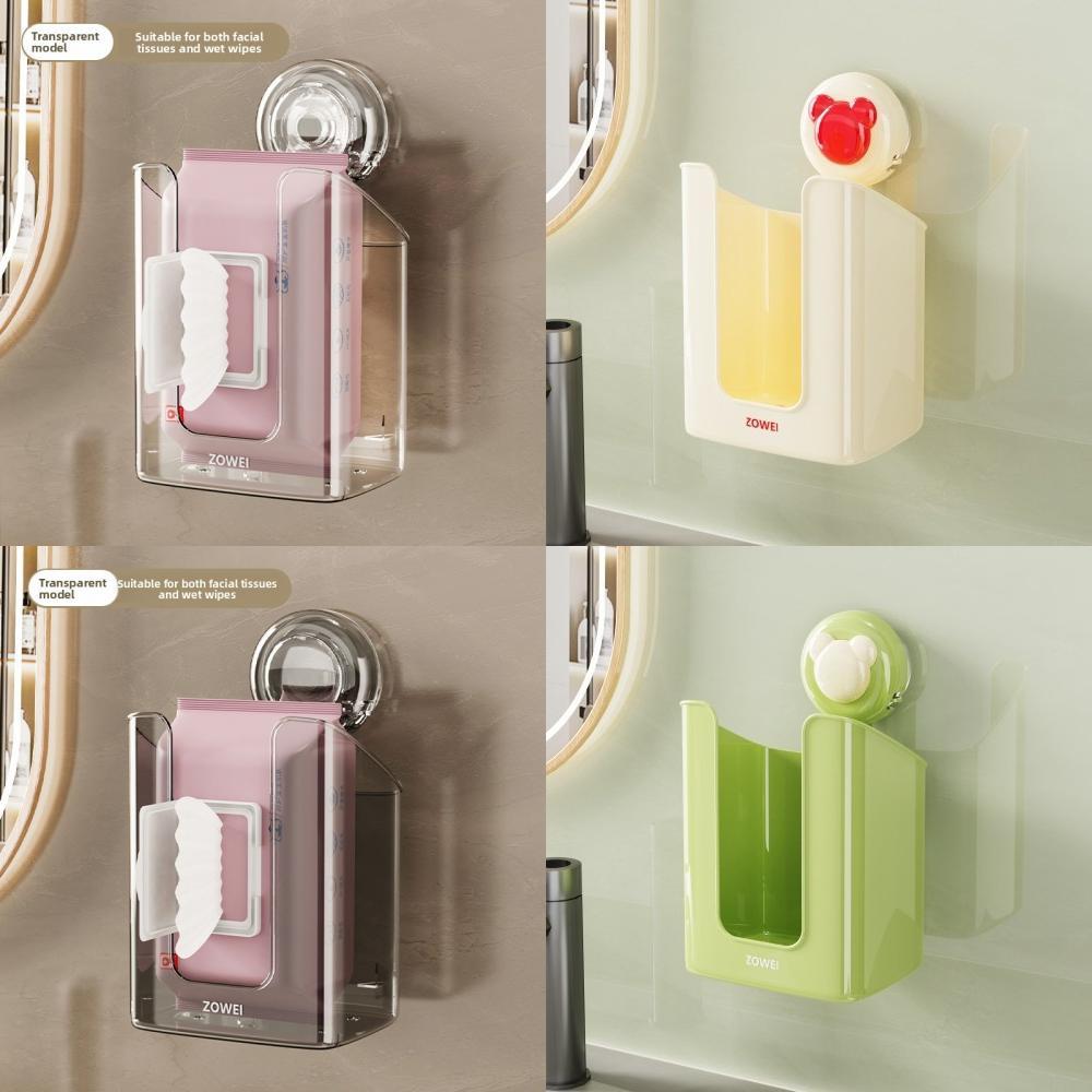 Wall Hanging Suction Tissue Storage Container With Open Top For Home Use